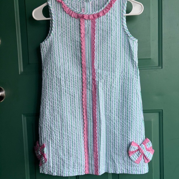 Peggy Green Grasshopper Seersucker Sophie dress size 10 adorable - Picture 2 of 6